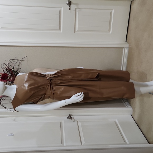 HOST PICKπ Calvin klein faux leather dress NWT (Necklace NOT included). - Picture 4 of 10